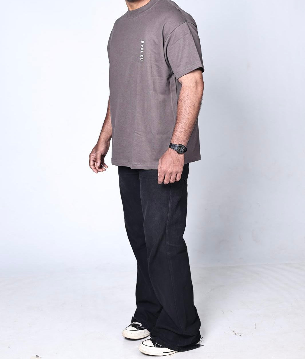 Byel Unisex Half Sleeve Essential Tee -  Dark Grey