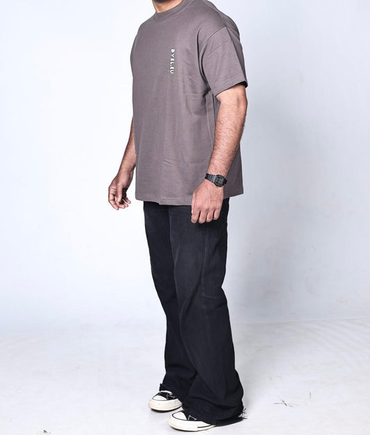 BYEL Unisex Half Sleeve Essential Tee -  Warm Grey/ Taupe Grey